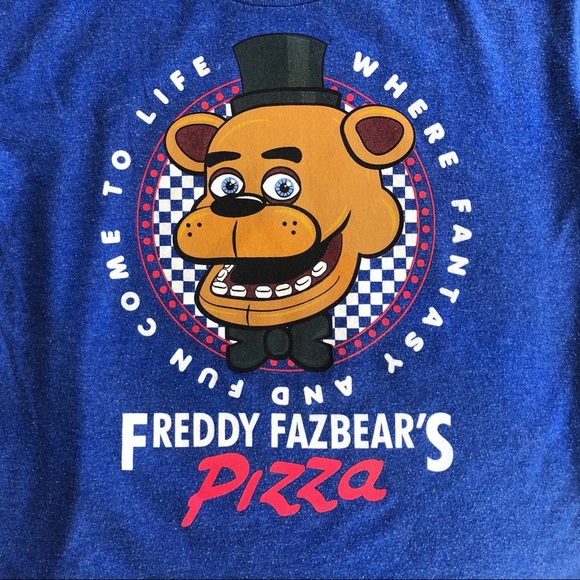 Boys Five Nights at Freddy’s Blue T-Shirt Sz M/8 - Picture 3 of 5
